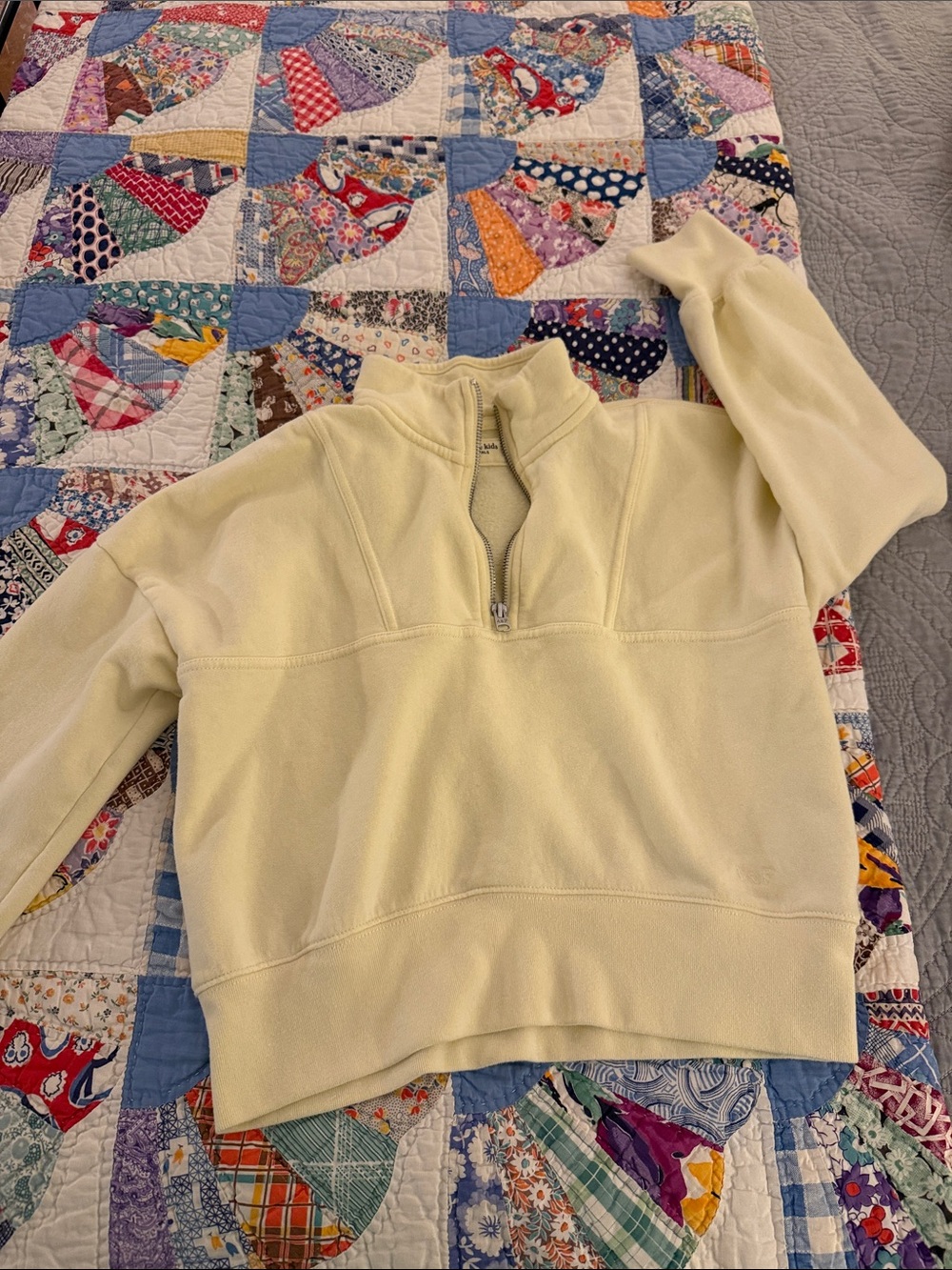 abercrombie kids butter yellow Half-Zip Fleece Pullover